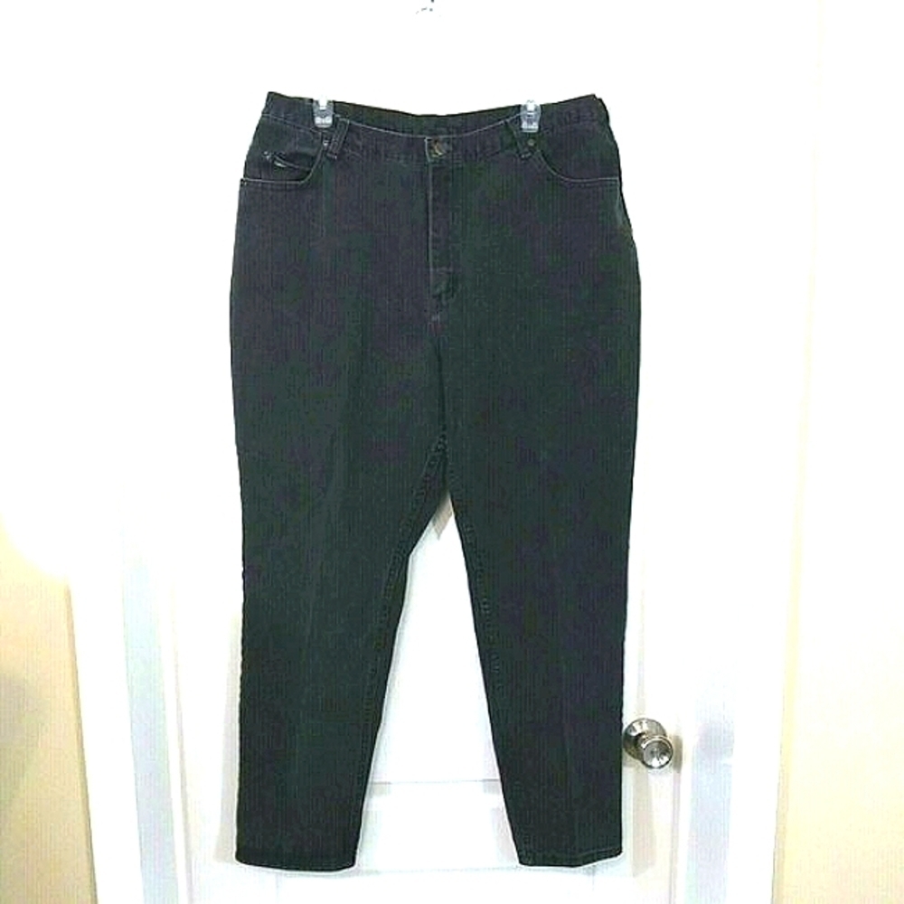 Vintage Lee Womens Black Denim Jeans High Rise Mom Jeans 36" X 30"